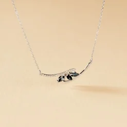 Histoire d'Or Collier Petale Et Diamant or blanc saphir Outlet