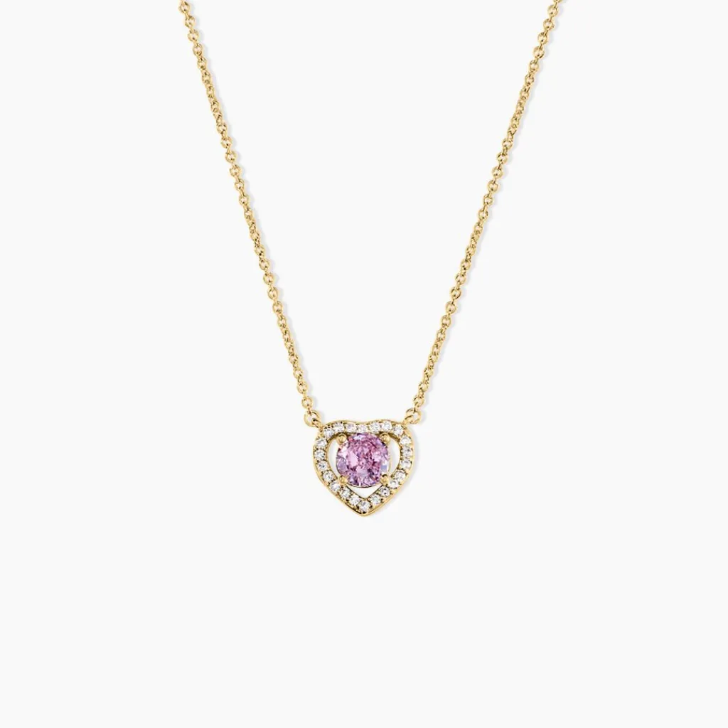 Histoire d'Or Collier Plaqué Or Jaune Alais Oxyde De Zirconium plaqué or jaune oxyde rose Outlet