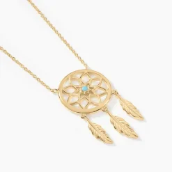 Histoire d'Or Collier Plaqué Or Jaune Attrape Rêves Turquoise Clearance