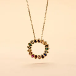 Histoire d'Or Collier Plaqué Or Jaune Ethem Pierres Multicolores New