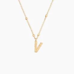 Histoire d'Or Collier Plaqué Or Jaune Lettra