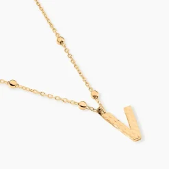 Histoire d'Or Collier Plaqué Or Jaune Lettra