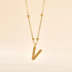 Histoire d'Or Collier Plaqué Or Jaune Lettra