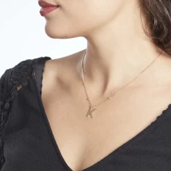 Histoire d'Or Collier Plaqué Or Jaune Lettra Discount