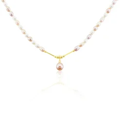 Histoire d'Or Collier Poire Or Jaune Perle De Culture or jaune perle rose Clearance