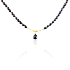 Histoire d'Or Collier Poire Or Jaune Perle De Culture or jaune perle noir New