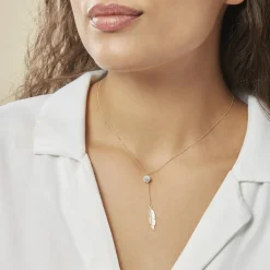 Histoire d'Or Collier Powoo Or Jaune Strass Outlet