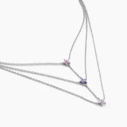 Histoire d'Or Collier Purple Bloom Argent Blanc Oxyde De Zirconium argent blanc oxyde violet Sale