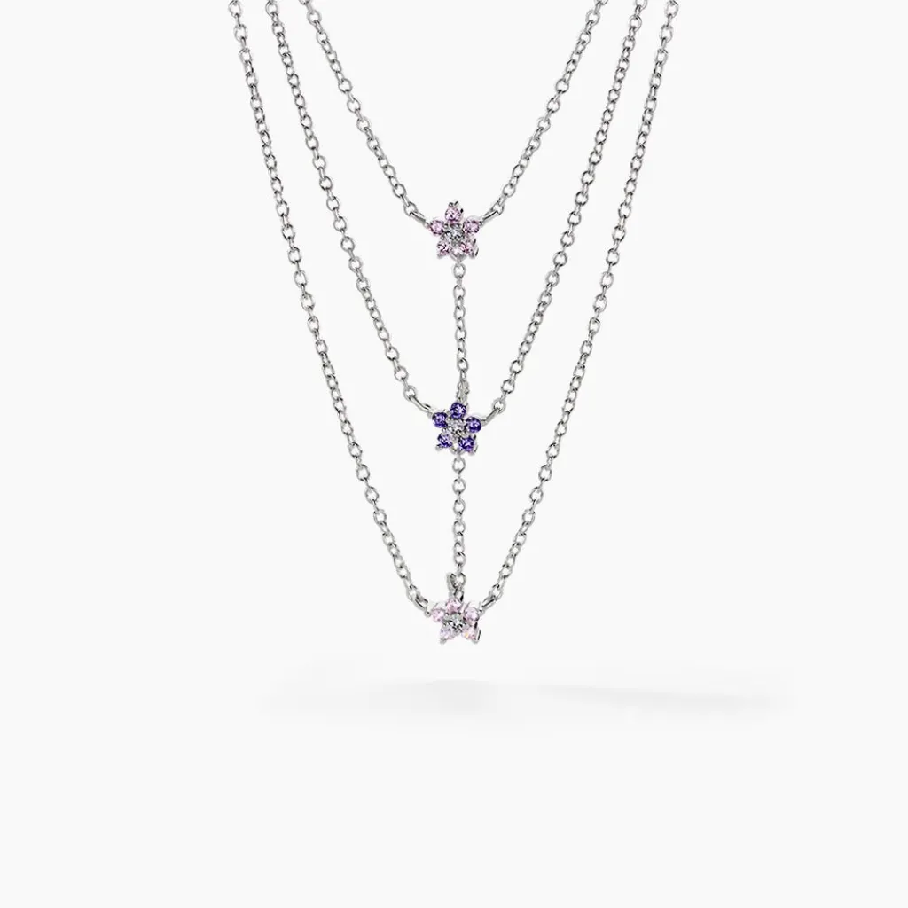 Histoire d'Or Collier Purple Bloom Argent Blanc Oxyde De Zirconium argent blanc oxyde violet Sale