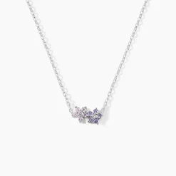 Histoire d'Or Collier Purple Bloom Argent Blanc Oxyde De Zirconium argent blanc oxyde violet