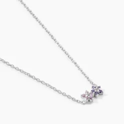Histoire d'Or Collier Purple Bloom Argent Blanc Oxyde De Zirconium argent blanc oxyde violet