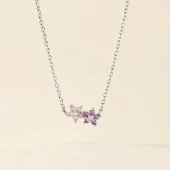 Histoire d'Or Collier Purple Bloom Argent Blanc Oxyde De Zirconium argent blanc oxyde violet