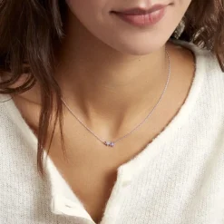 Histoire d'Or Collier Purple Bloom Argent Blanc Oxyde De Zirconium argent blanc oxyde violet