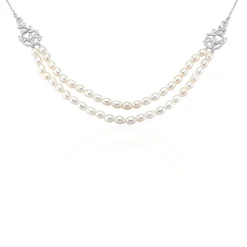 Histoire d'Or Collier Pygmalion Argent Blanc Oxyde De Zirconium Perle De Culture Discount