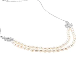 Histoire d'Or Collier Pygmalion Argent Blanc Oxyde De Zirconium Perle De Culture Discount