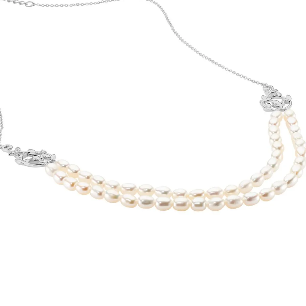 Histoire d'Or Collier Pygmalion Argent Blanc Oxyde De Zirconium Perle De Culture Discount