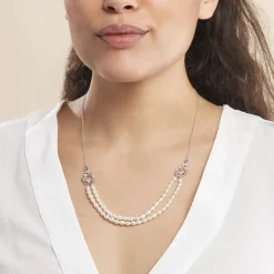 Histoire d'Or Collier Pygmalion Argent Blanc Oxyde De Zirconium Perle De Culture Discount