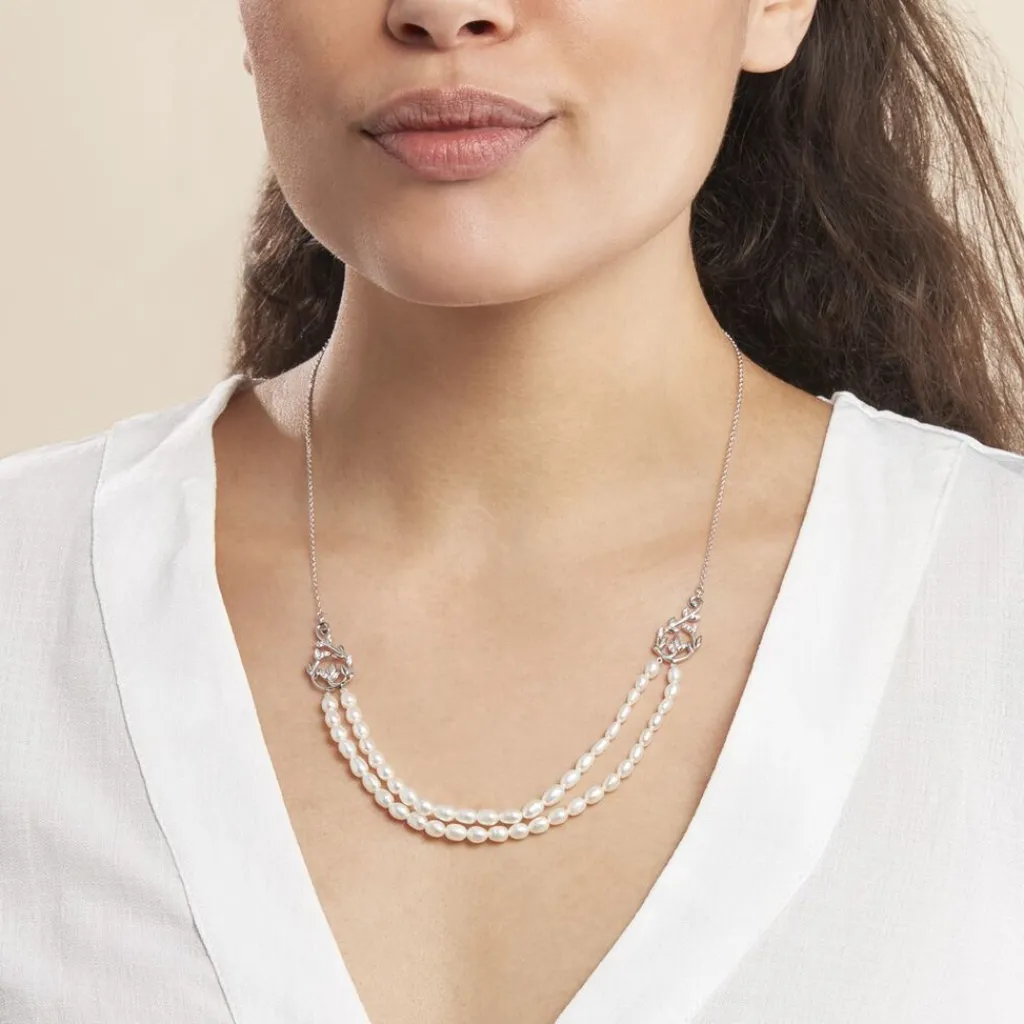 Histoire d'Or Collier Pygmalion Argent Blanc Oxyde De Zirconium Perle De Culture Discount