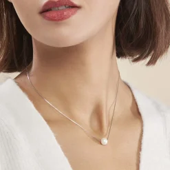 Histoire d'Or Collier Rada Maille Venitienne Argent Blanc Perle De Culture Outlet