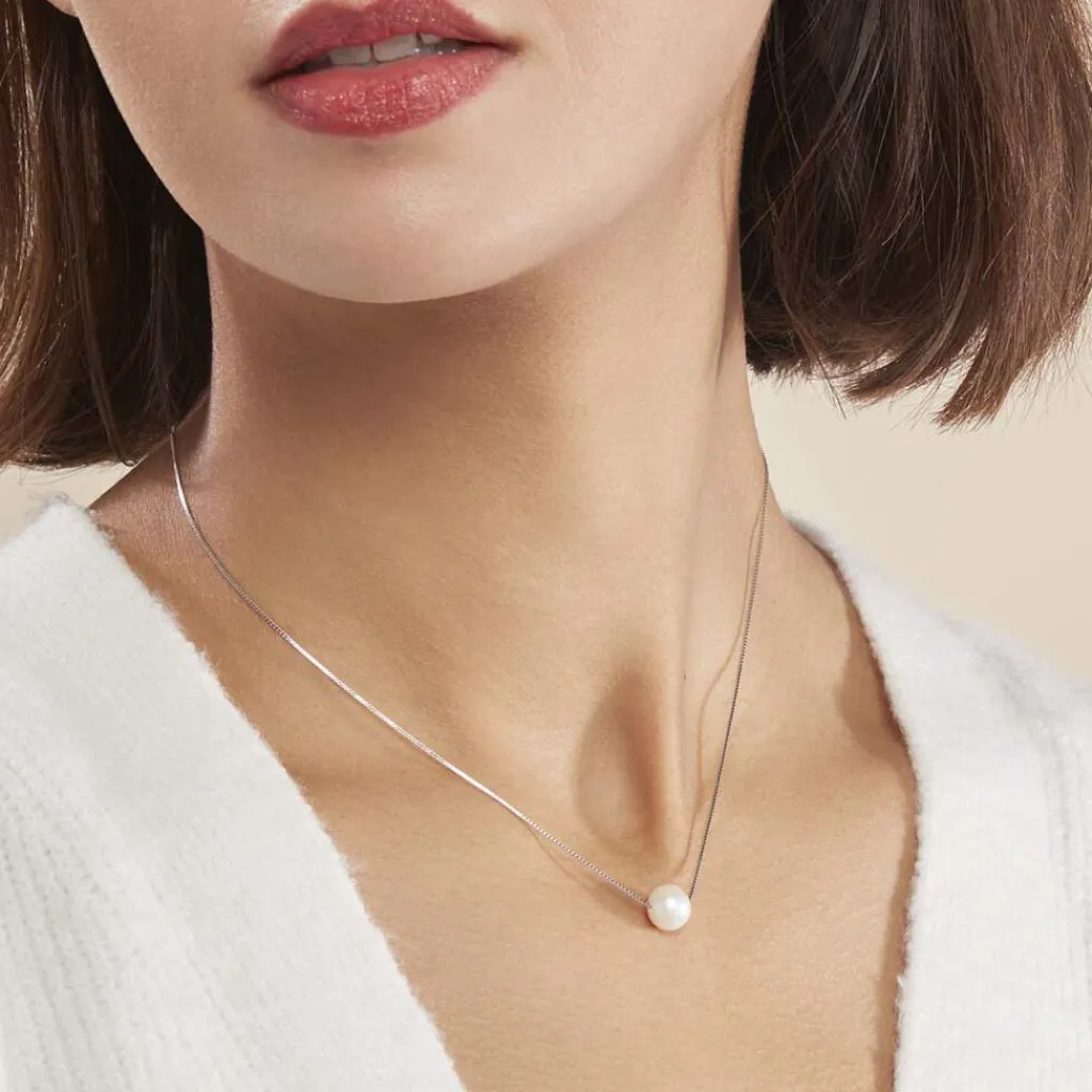 Histoire d'Or Collier Rada Maille Venitienne Argent Blanc Perle De Culture Outlet