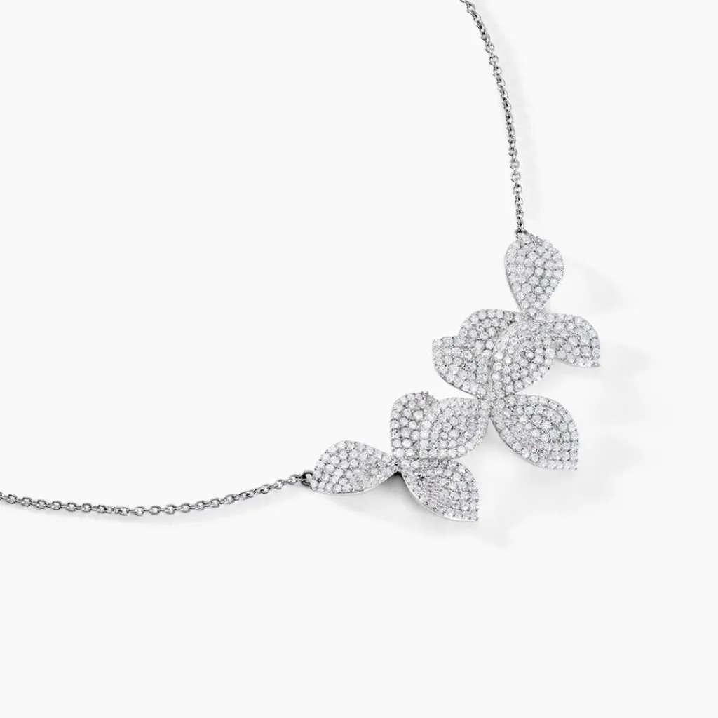 Histoire d'Or Collier Radiant Bloom Argent Blanc Oxyde Discount