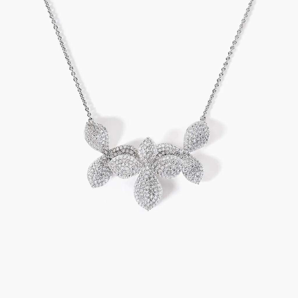 Histoire d'Or Collier Radiant Bloom Argent Blanc Oxyde Discount