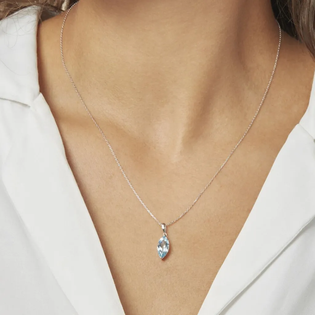 Histoire d'Or Collier Raquel Or Blanc Topaze or blanc topaze bleue Discount