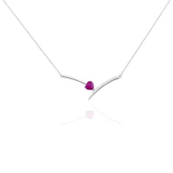 Histoire d'Or Collier Renaldine or blanc rubis Hot