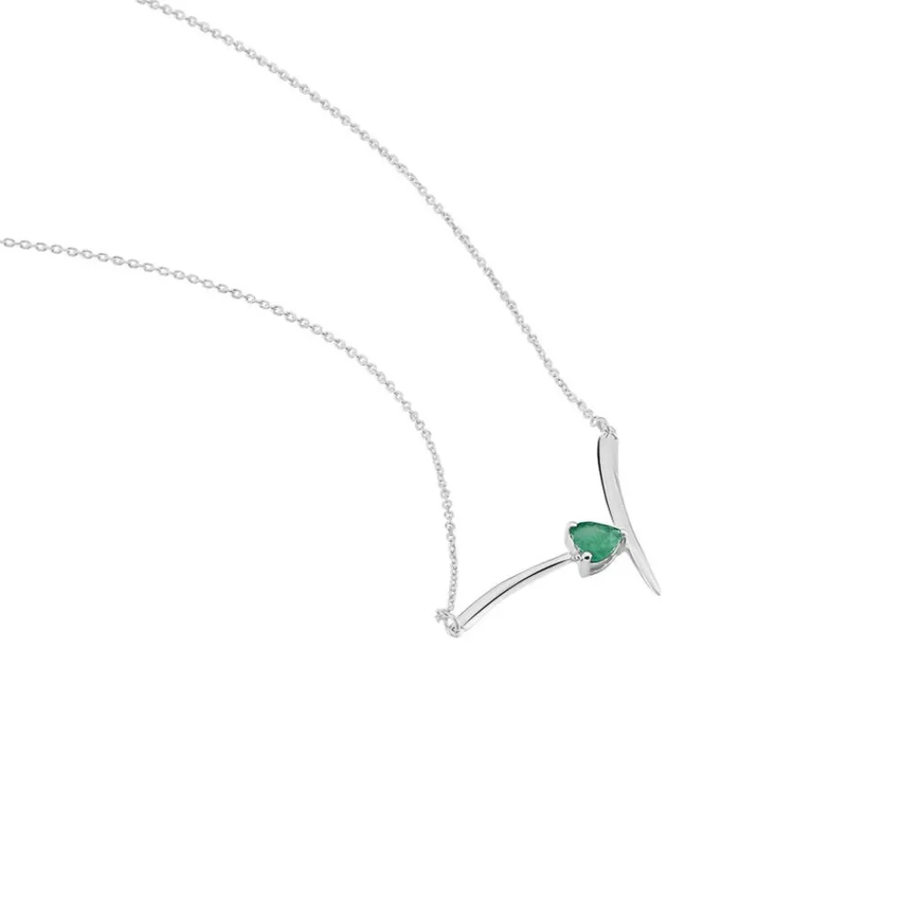 Histoire d'Or Collier Renaldine or blanc emeraude Best