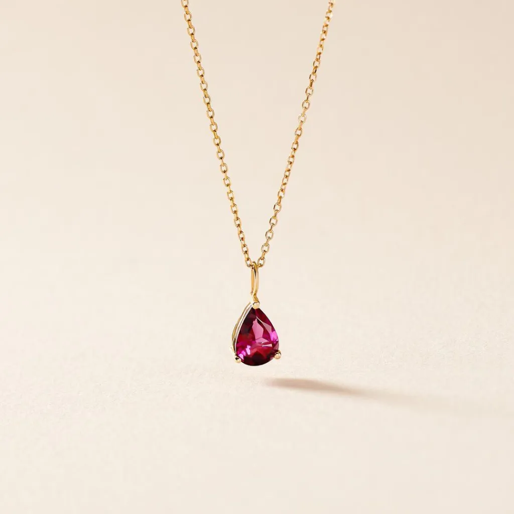 Histoire d'Or Collier Rhodolite Fever Or Jaune Rhodolite Best