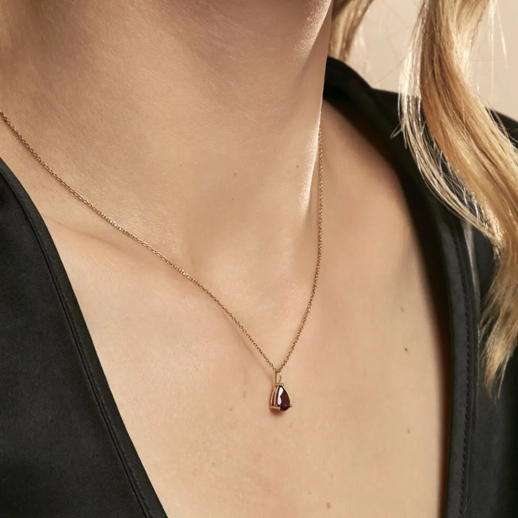 Histoire d'Or Collier Rhodolite Fever Or Jaune Rhodolite Best