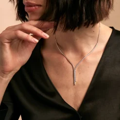 Histoire d'Or Collier River Or Blanc Diamant Outlet