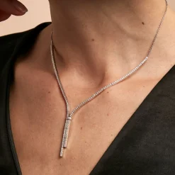 Histoire d'Or Collier River Or Blanc Diamant Outlet