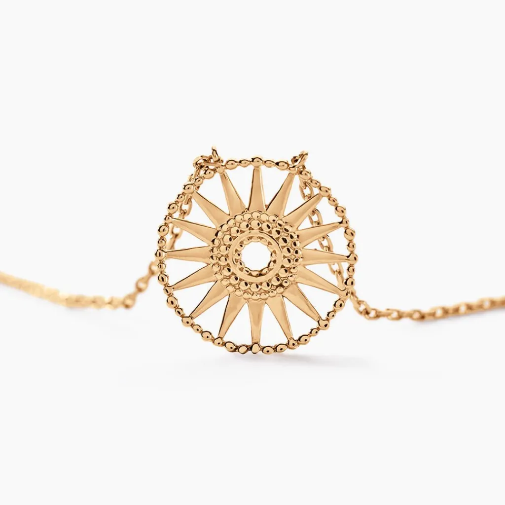 Histoire d'Or Collier Rosae Plaque Or Jaune New