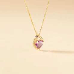 Histoire d'Or Collier Rosaline Or Jaune Amethyste Et Oxyde De Zirconium or jaune amethyste violette Outlet