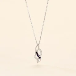 Histoire d'Or Collier Rosalyne Or Blanc Saphir Et Diamant Hot