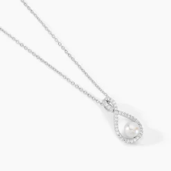 Histoire d'Or Collier Rozane Argent Blanc Perle De Culture Et Oxyde De Zirconium Clearance