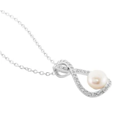 Histoire d'Or Collier Rozane Argent Blanc Perle De Culture Et Oxyde De Zirconium Clearance