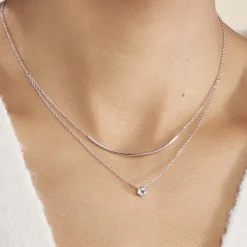 Histoire d'Or Collier Ruth Argent Blanc Oxyde De Zirconium New