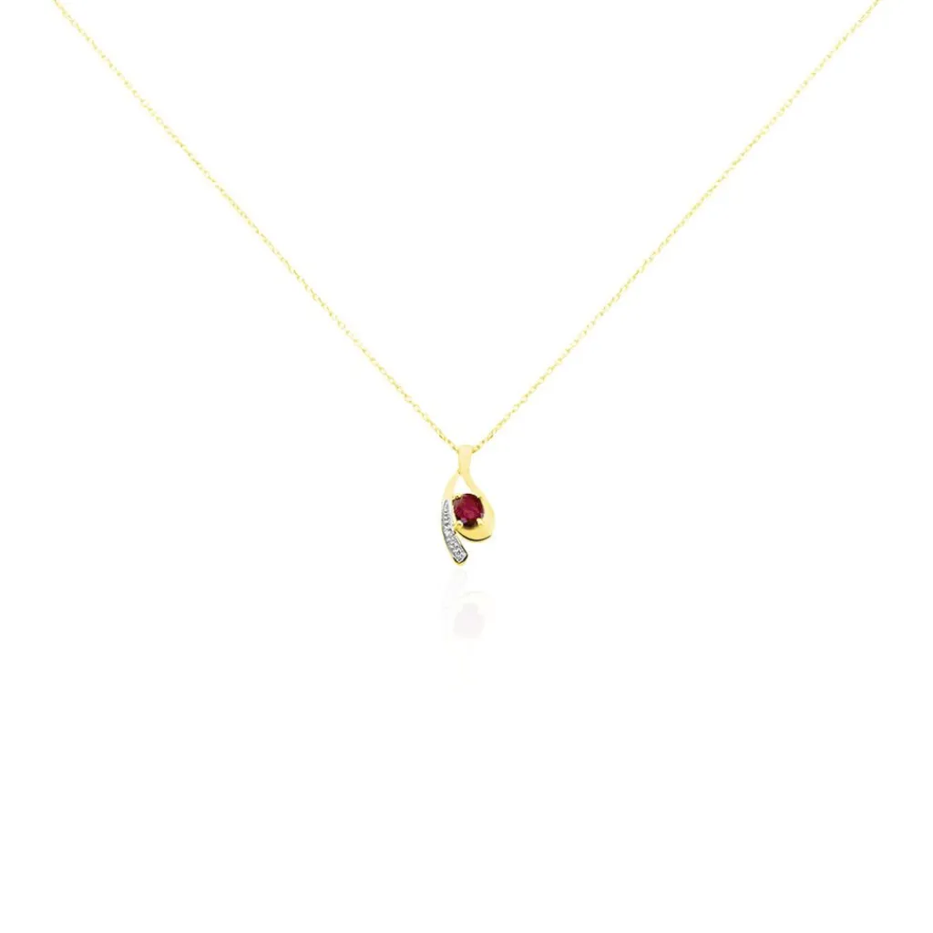 Histoire d'Or Collier Sagesse Or Jaune Rubis Et Diamant Outlet