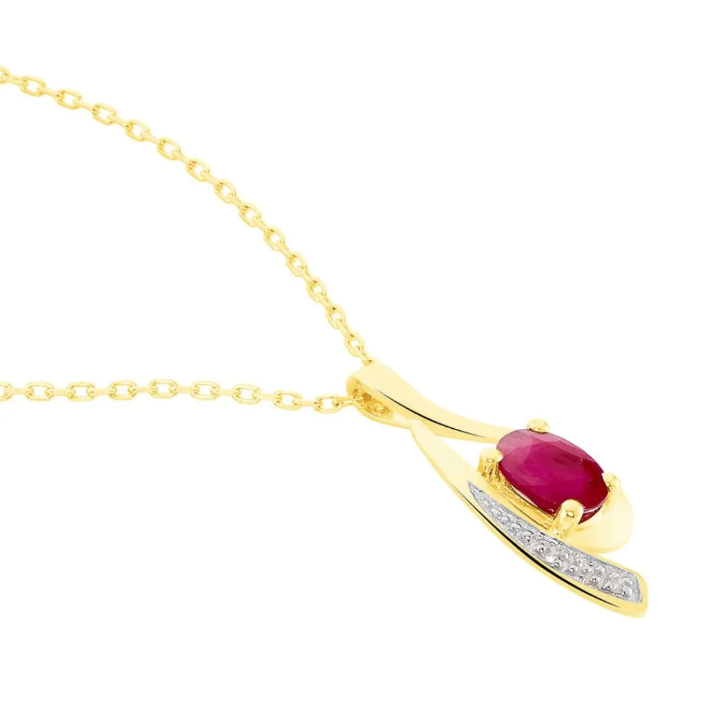 Histoire d'Or Collier Sagesse Or Jaune Rubis Et Diamant Outlet