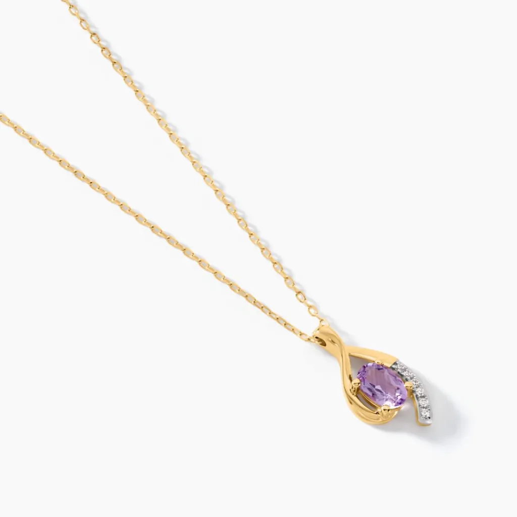 Histoire d'Or Collier Sagesse Or Jaune Améthyste Oxyde De Zirconium or jaune améthyste violet Online