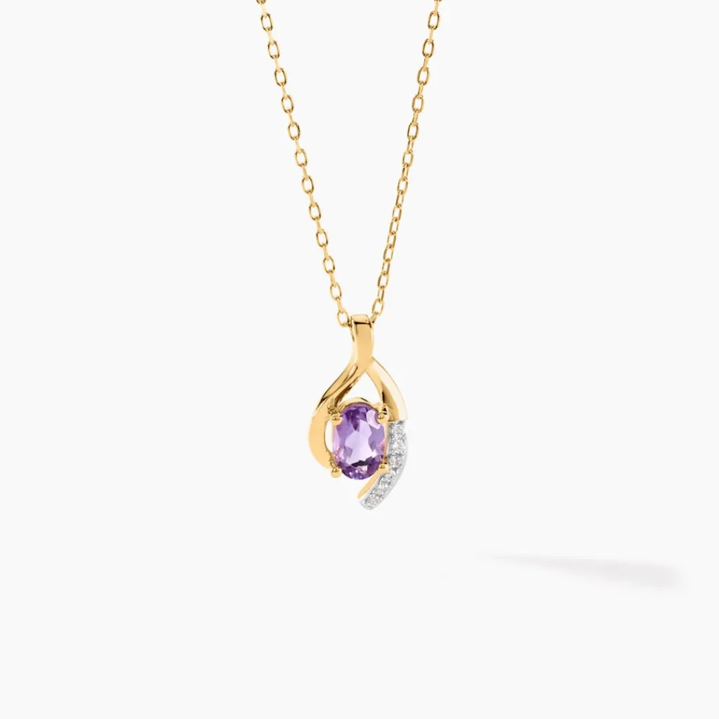 Histoire d'Or Collier Sagesse Or Jaune Améthyste Oxyde De Zirconium or jaune améthyste violet Online