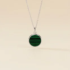 Histoire d'Or Collier Saül Argent Blanc Malachite