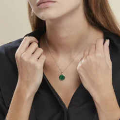Histoire d'Or Collier Saül Argent Blanc Malachite