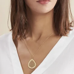 Histoire d'Or Collier Sautoir Acier Doré Iwona New