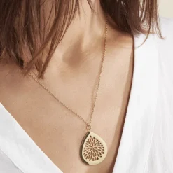 Histoire d'Or Collier Sautoir Acier Doré Iwona New