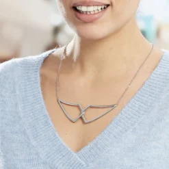 Histoire d'Or Collier Sautoir Adelind Acier Blanc acier argenté Hot