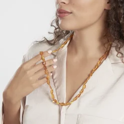 Histoire d'Or Collier Sautoir Cososus Ambre Hot