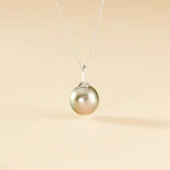 Histoire d'Or Collier Semi-baroque Or Blanc Perle De Culture De Tahiti